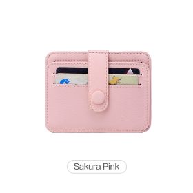 Slim & Stylish Women's Credit Card Holder - Multi Card Slots & Flap Snap Closure (Color: Sakura Pink)