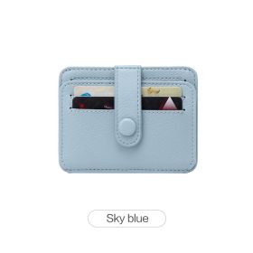 Slim & Stylish Women's Credit Card Holder - Multi Card Slots & Flap Snap Closure (Color: Sky Blue)