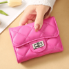 Turn Heads with This Stylish Argyle Quilted Short Wallet - Women's Mini PU Leather Coin Purse