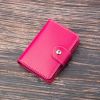 Stylish Faux Leather Credit Card Holder - Minimalist Flap Button Purse With Multi Card Slots