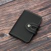 Stylish Faux Leather Credit Card Holder - Minimalist Flap Button Purse With Multi Card Slots