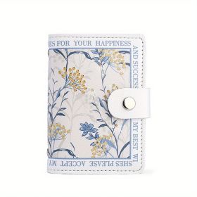 Vintage Flower Pattern Card Case, Portable Credit Card Holder, Women's Clutch Purse (Style: Cool Breeze)