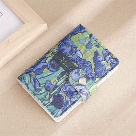 Vintage Flower Pattern Card Case, Portable Credit Card Holder, Women's Clutch Purse (Style: Iris)