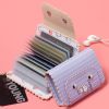 Cute Cartoon Print Credit Card Holder: Flap Button Clutch Card Bag with Multi Card Slots for a Casual Look