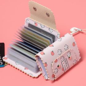 Cute Cartoon Print Credit Card Holder: Flap Button Clutch Card Bag with Multi Card Slots for a Casual Look (Color: Pink Rabbit)