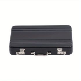 Password Box Shape Card Case Aluminum Metal Business Card Holder Card Case (Color: Black)