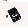 Kawaii Multi-card Slot Card Holder, Cute Cat Embroidered Coin Purse, Mini Zipper Short Wallet With Pendant (4.3*1.2*3)inch