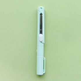 1pcs Foldable Pencil Scissors Journal Cutting Paper Cutter Student Mini Small Express Delivery Utility Knife (Color: Green)