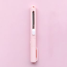 1pcs Foldable Pencil Scissors Journal Cutting Paper Cutter Student Mini Small Express Delivery Utility Knife (Color: Pink)