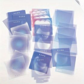 50 Sheets/Pack Transparent, Writable Gradient Sulfuric Acid Paper Sticky Notes - Increase Productivity! (Style: Purple Sun Halo 50 Sheets/Pack)