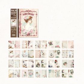 40 Pieces/set Of 8 Styles, Retro Material Paper, Rose Flower Manual Material Paper, Manual Book Material. 6.9 Inch *4.9 Inch (Style: Blooming Like A Dream)