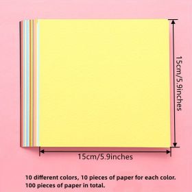 100 Pieces Of Color Handmade Paper, Origami Cuttings Copy Pape, Printing Paper, Creative Solid Color Paper With Square A4 Size & Mixing Color (size: Square-5.91*5.91inch-100pcs)