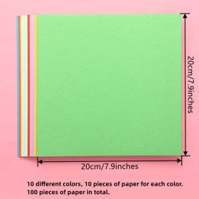 100 Pieces Of Color Handmade Paper, Origami Cuttings Copy Pape, Printing Paper, Creative Solid Color Paper With Square A4 Size & Mixing Color (size: Square-7.87*7.87inch-100pcs)