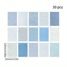 30pcs/pack Material Paper Handmade Special Paper Hand Account Decoration Material Paper (Style: Sea Blue Tranquility)