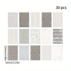 30pcs/pack Material Paper Handmade Special Paper Hand Account Decoration Material Paper (Style: Morandi Gray)