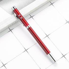 1pc Five In One Pointer Pen Retractable Pen Laser Infrared Laser Pointer PPT Electronic Pointer Pen 1.0mm Refill Black (Applicable People: Students And Adults, Color: Red)