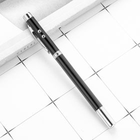 1pc Five In One Pointer Pen Retractable Pen Laser Infrared Laser Pointer PPT Electronic Pointer Pen 1.0mm Refill Black (Applicable People: Students And Adults, Color: Black)