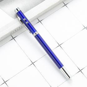 1pc Five In One Pointer Pen Retractable Pen Laser Infrared Laser Pointer PPT Electronic Pointer Pen 1.0mm Refill Black (Applicable People: Students And Adults, Color: Blue)