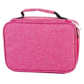 Pencil Case Large Capacity Multifunction Pencil Holder Stationery Organizer Box (Color: Pink)