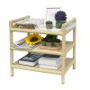 Hand-Woven Rattan 3-Tier Rectangular Shelf Unit, Aluminum Frame, for Indoor or Outdoor