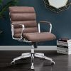 Modern swivel office desk chair luxury executive boss ergonomic computer chair armrest brown color metal frame office chair