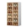 Portable Shoe cabinet Living Room,Stackable Storage Organizer Cabinet with Doors and Shelves,Shoe Box for Closet