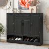 ON-TREND Sleek and Modern Shoe Cabinet with Adjustable Shelves, Minimalist Shoe Storage Organizer with Sturdy Top Surface, Space-saving Design Side Bo