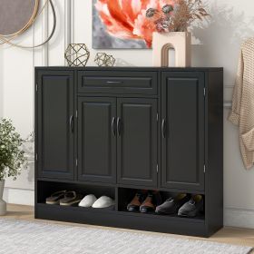 ON-TREND Sleek and Modern Shoe Cabinet with Adjustable Shelves, Minimalist Shoe Storage Organizer with Sturdy Top Surface, Space-saving Design Side Bo (Color: as Pic)