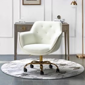 Somnus Task Chair With Tufted Back and Golden Base (Color: as Pic)