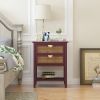 2 Drawer Side table; Naturel Rattan; End table; Suitable for bedroom; living room; study