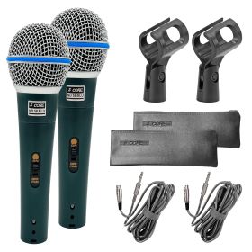 5 Core Microphone Pro Microfono Dynamic Mic XLR Audio Cardiod Vocal Karaoke ND 58 BLU (TYPE: 2 PIECES)