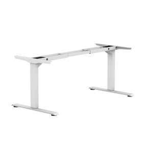 Dual motors adjustment  Standing Desk Base Workstation Frame Only (Color: White)