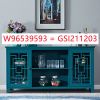 60&rdquo; Sideboard Buffet Table with 2 Doors; Storage Cabinet with Adjustable Shelves; Teal Blue