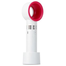 Handheld Bladeless Fan USB Rechargeable Portable Cooling Fan (Color: White, TYPE: Portable Desk Fan)