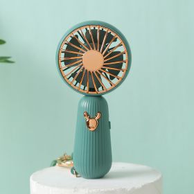 Mini Fan USB Rechargeable Portable Hand Fan (Color: Green)