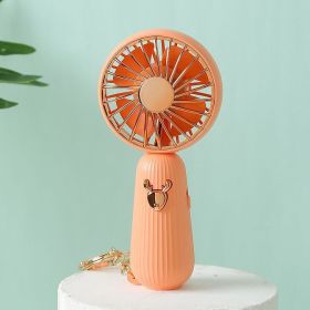 Mini Fan USB Rechargeable Portable Hand Fan (Color: Orange)