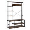 Entryway Hall Trees with Hooks;  Storage Shelves and Shoes Bench;  Freestanding Closet Organizer Clothes Rack with Coat Rack;  Closet Garments Shelf f