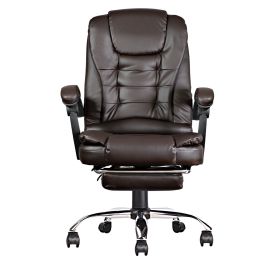 High Back Office Chair, Adjustable Ergonomic Office Chair, Executive PU Leather Swivel Work Chair with Lumbar Support, Computer Desk Chair with Footre (material: pu, Color: amber)