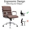 Modern swivel office desk chair luxury executive boss ergonomic computer chair armrest brown color metal frame office chair