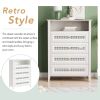 ON-TREND Retro Style Chest of Drawers with Rattan Panels, 4 Drawer Dresser with Gold Metal Handles, Vintage Design Cabinet with Great Storage Space fo