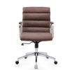 Modern swivel office desk chair luxury executive boss ergonomic computer chair armrest brown color metal frame office chair