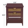 2 Drawer Side table; Naturel Rattan; End table; Suitable for bedroom; living room; study