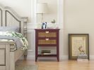 2 Drawer Side table; Naturel Rattan; End table; Suitable for bedroom; living room; study