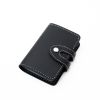 Stylish Faux Leather Credit Card Holder - Minimalist Flap Button Purse With Multi Card Slots