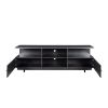 TV Stand Modern Wood Media Entertainment Center Console Table with 2 Doors and 4 Open Shelves