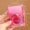 Transparent Glitter Card Holder, Mini Snap Button Coin Purse, Cute Card Storage Bag With Keychain