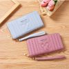 Mouse Head Embossing Long Purse, Faux Leather Textured Long Wallet, Casual Functional Card Holder