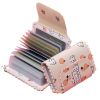 Cute Cartoon Print Credit Card Holder: Flap Button Clutch Card Bag with Multi Card Slots for a Casual Look