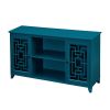 60&rdquo; Sideboard Buffet Table with 2 Doors; Storage Cabinet with Adjustable Shelves; Teal Blue