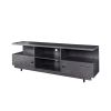 TV Stand Modern Wood Media Entertainment Center Console Table with 2 Doors and 4 Open Shelves